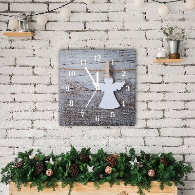 Relógio de parede Quadrado-Anjo de Natal Inverno