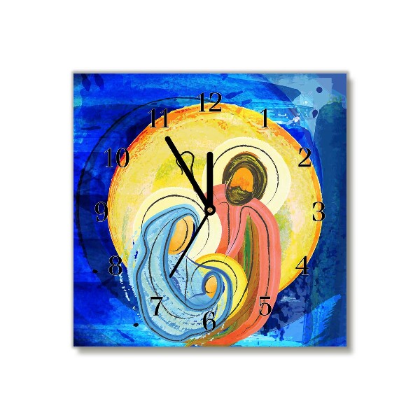 Relógio de parede Quadrado-Natal Abstração Família Inverno