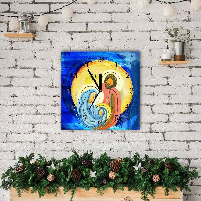 Relógio de parede Quadrado-Natal Abstração Família Inverno