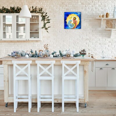 Relógio de parede Quadrado-Natal Abstração Família Inverno