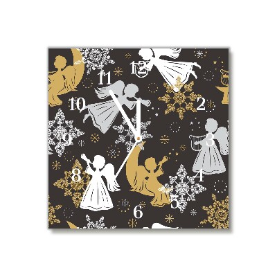 Relógio de parede Quadrado-Flocos de neve anjos natal