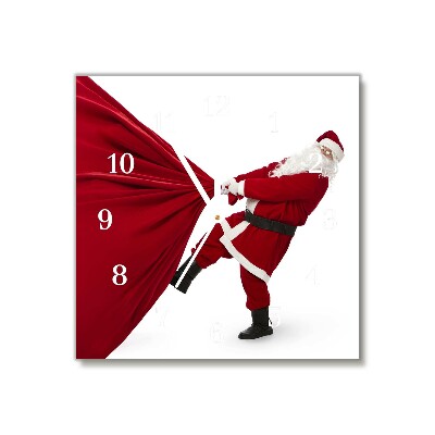 Relógio de parede Quadrado-Presentes de Natal do Papai Noel