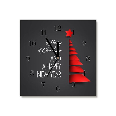Relógio de parede Quadrado-Decoração abstrata para árvore de Natal