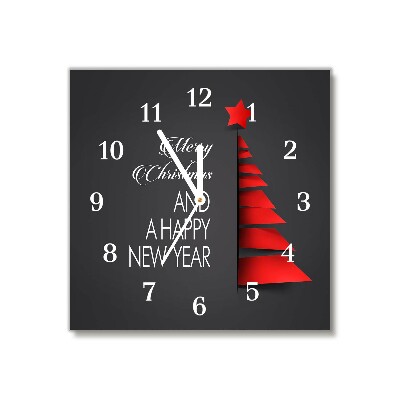 Relógio de parede Quadrado-Decoração abstrata para árvore de Natal