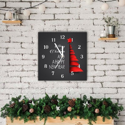 Relógio de parede Quadrado-Decoração abstrata para árvore de Natal