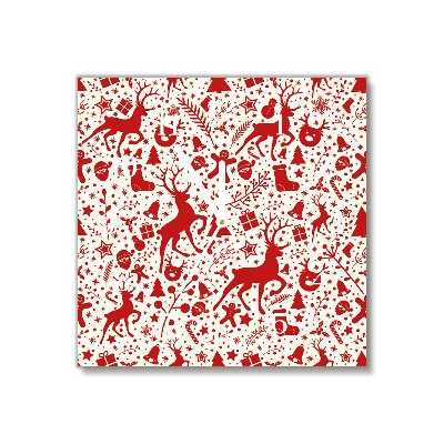 Relógio de parede Quadrado-Decoração de Natal com Rena de Inverno