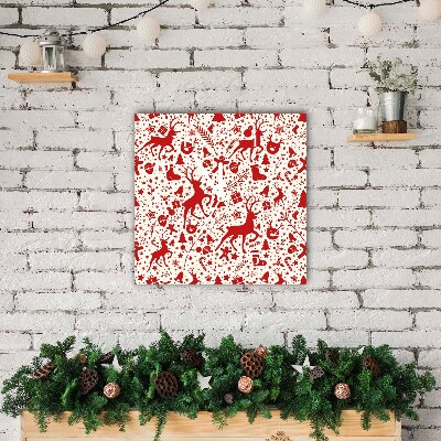 Relógio de parede Quadrado-Decoração de Natal com Rena de Inverno