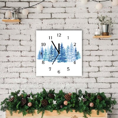 Relógio de parede Quadrado-Árvores de Natal Neve Feriados Inverno
