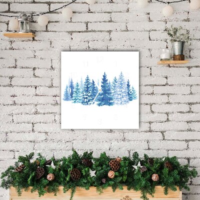 Relógio de parede Quadrado-Árvores de Natal Neve Feriados Inverno