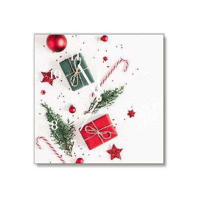 Relógio de parede Quadrado-Presente Doces Enfeites Natal