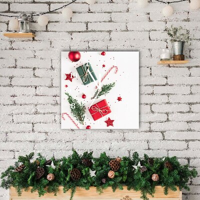 Relógio de parede Quadrado-Presente Doces Enfeites Natal