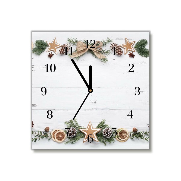 Relógio de parede Quadrado-Biscoito de gengibre para as férias de Natal