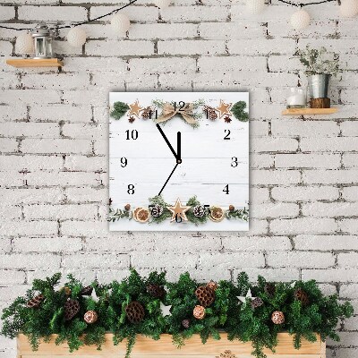 Relógio de parede Quadrado-Biscoito de gengibre para as férias de Natal
