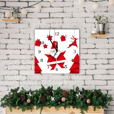 Relógio de parede Quadrado-Presentes de Natal do Papai Noel
