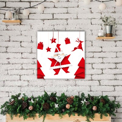 Relógio de parede Quadrado-Presentes de Natal do Papai Noel