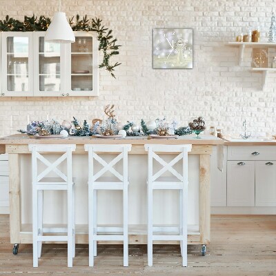 Relógio de parede Quadrado-Enfeite de anjo de vidro de Natal