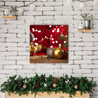Relógio de parede Quadrado-Árvore de Natal, enfeites de Natal, decorações