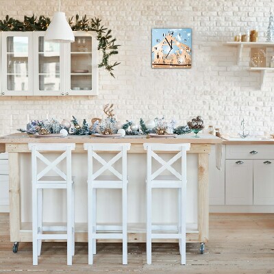 Relógio de parede Quadrado-Estábulo Sagrado do Inverno