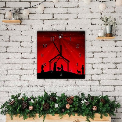 Relógio de parede Quadrado-Férias de Natal com Estrelas