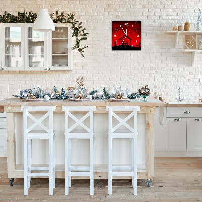 Relógio de parede Quadrado-Férias de Natal com Estrelas