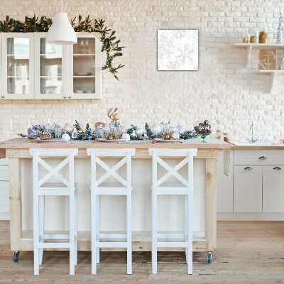 Relógio de parede Quadrado-Flocos de neve de inverno