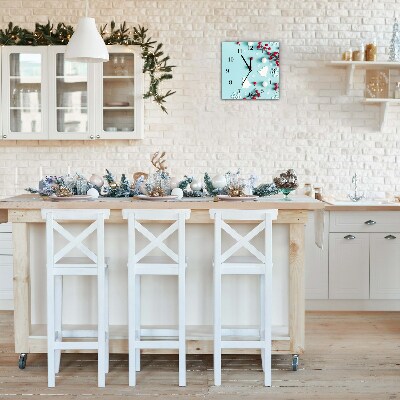 Relógio de parede Quadrado-Decorações de floco de neve de Natal