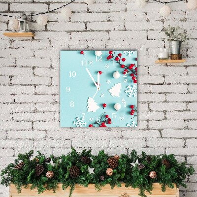 Relógio de parede Quadrado-Decorações de floco de neve de Natal