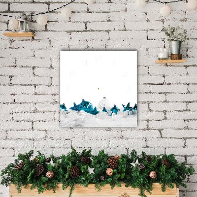 Relógio de parede Quadrado-Enfeites Decorações de Natal Neve