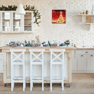 Relógio de parede Quadrado-Árvore de Natal abstrata Inverno sagrado