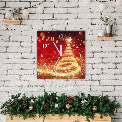 Relógio de parede Quadrado-Árvore de Natal abstrata Inverno sagrado