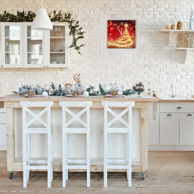 Relógio de parede Quadrado-Árvore de Natal abstrata Inverno sagrado