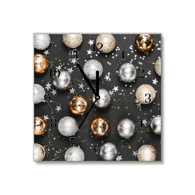 Relógio de parede Quadrado-Decorações de bolas de Natal
