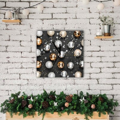 Relógio de parede Quadrado-Decorações de bolas de Natal