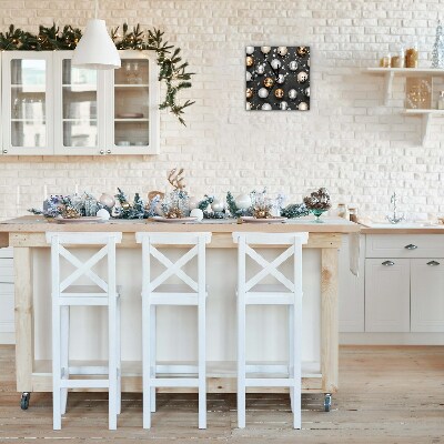 Relógio de parede Quadrado-Decorações de bolas de Natal