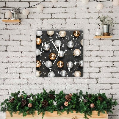 Relógio de parede Quadrado-Decorações de bolas de Natal