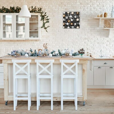 Relógio de parede Quadrado-Decorações de bolas de Natal