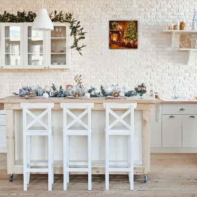 Relógio de parede Quadrado-Árvore de Natal para lareira