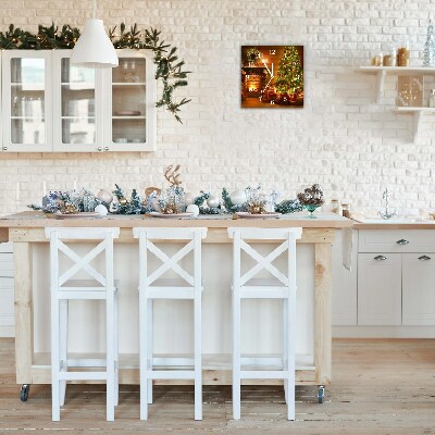 Relógio de parede Quadrado-Árvore de Natal para lareira