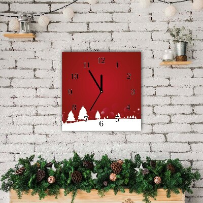 Relógio de parede Quadrado-Árvores de Natal Feriados Flocos de Neve