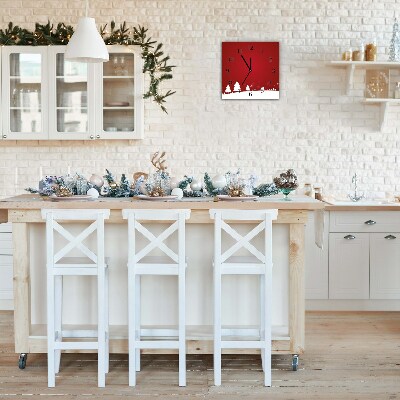 Relógio de parede Quadrado-Árvores de Natal Feriados Flocos de Neve