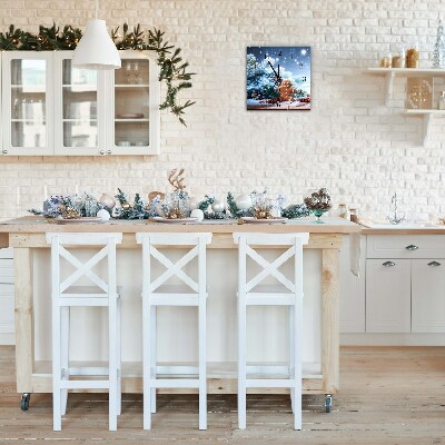 Relógio de parede Quadrado-Árvore de Natal de neve de gengibre de Natal