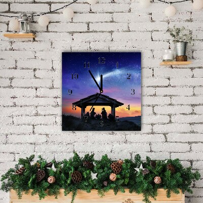 Relógio de parede Quadrado-Presépio Jesus