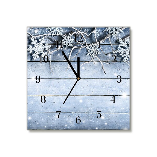 Relógio de parede Quadrado-Feriados Flocos de neve Inverno Geada
