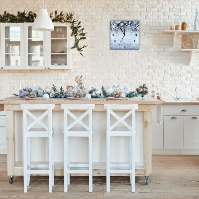 Relógio de parede Quadrado-Feriados Flocos de neve Inverno Geada