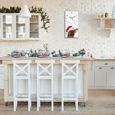 Relógio de parede Vertical-Bulldog Dog Natal