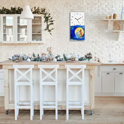 Relógio de parede Vertical-Natal Abstração Família Inverno