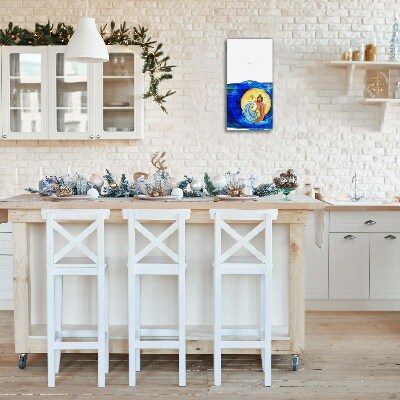 Relógio de parede Vertical-Natal Abstração Família Inverno