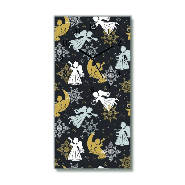 Relógio de parede Vertical-Flocos de neve anjos natal