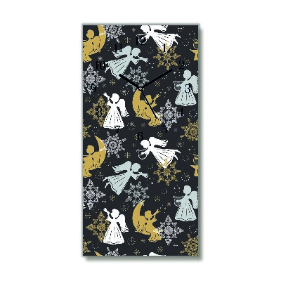 Relógio de parede Vertical-Flocos de neve anjos natal