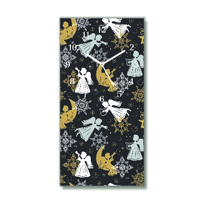 Relógio de parede Vertical-Flocos de neve anjos natal